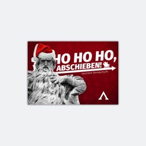 Weihnachtsaufkleber »HO HO HO - ABSCHIEBEN!«
